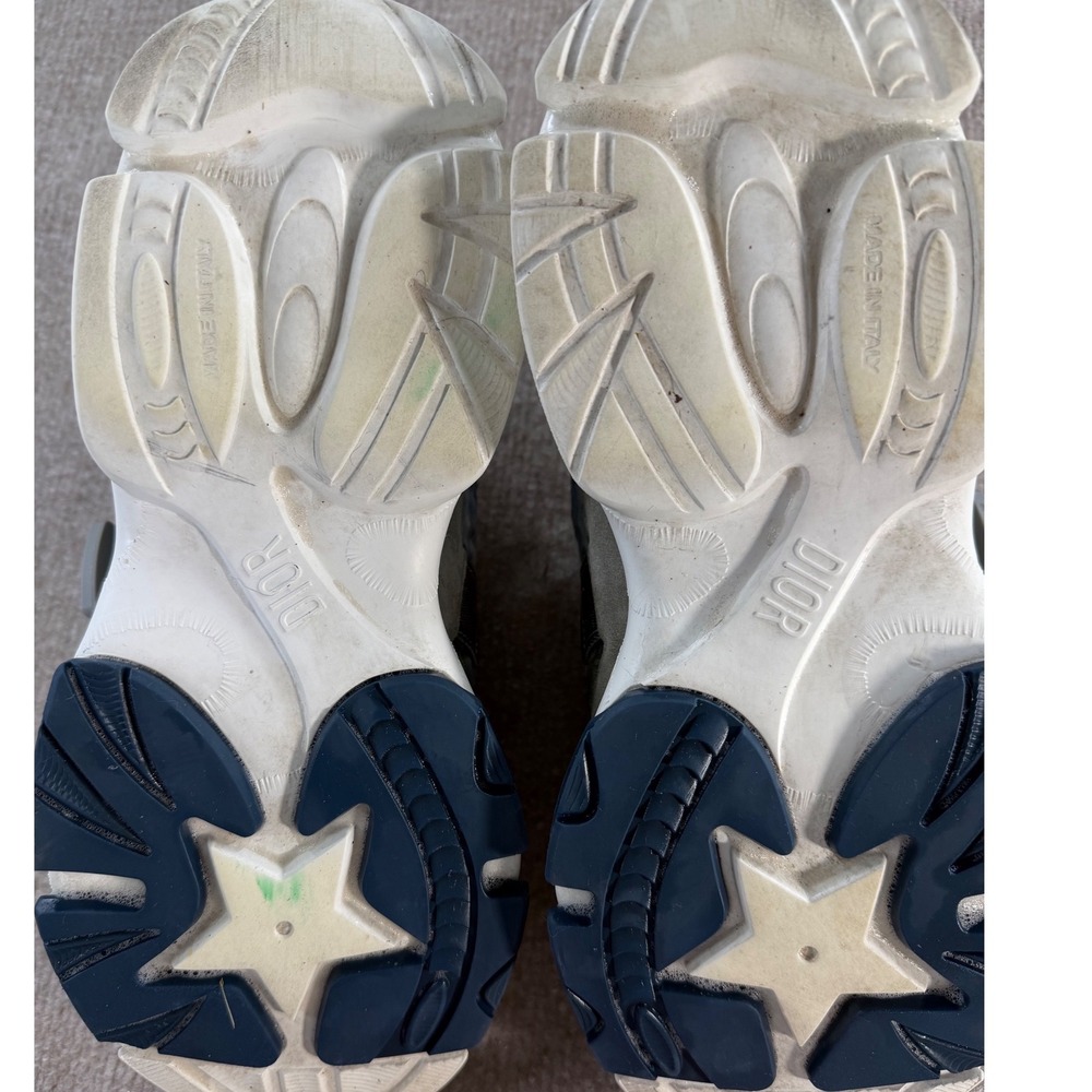 Christian Dior D-Connect Tie Dye Quilted Sneakers Grey Blue Women 11/Mens 8.5 - Picture 9 of 11